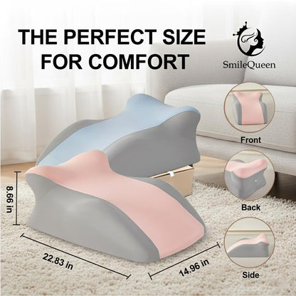 SMILEQUEEN Ergonomic Memory Foam Pillow for Neck Back and Legs Support with Removable Washable Cover Ideal for Face down Reading and Relaxation Gift ,Christmas Tiktokshopholidayhaul