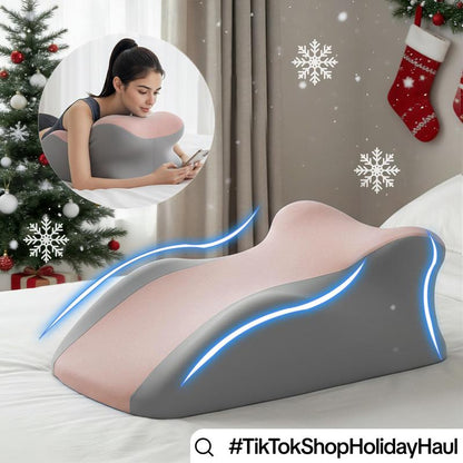 SMILEQUEEN Ergonomic Memory Foam Pillow for Neck Back and Legs Support with Removable Washable Cover Ideal for Face down Reading and Relaxation Gift ,Christmas Tiktokshopholidayhaul